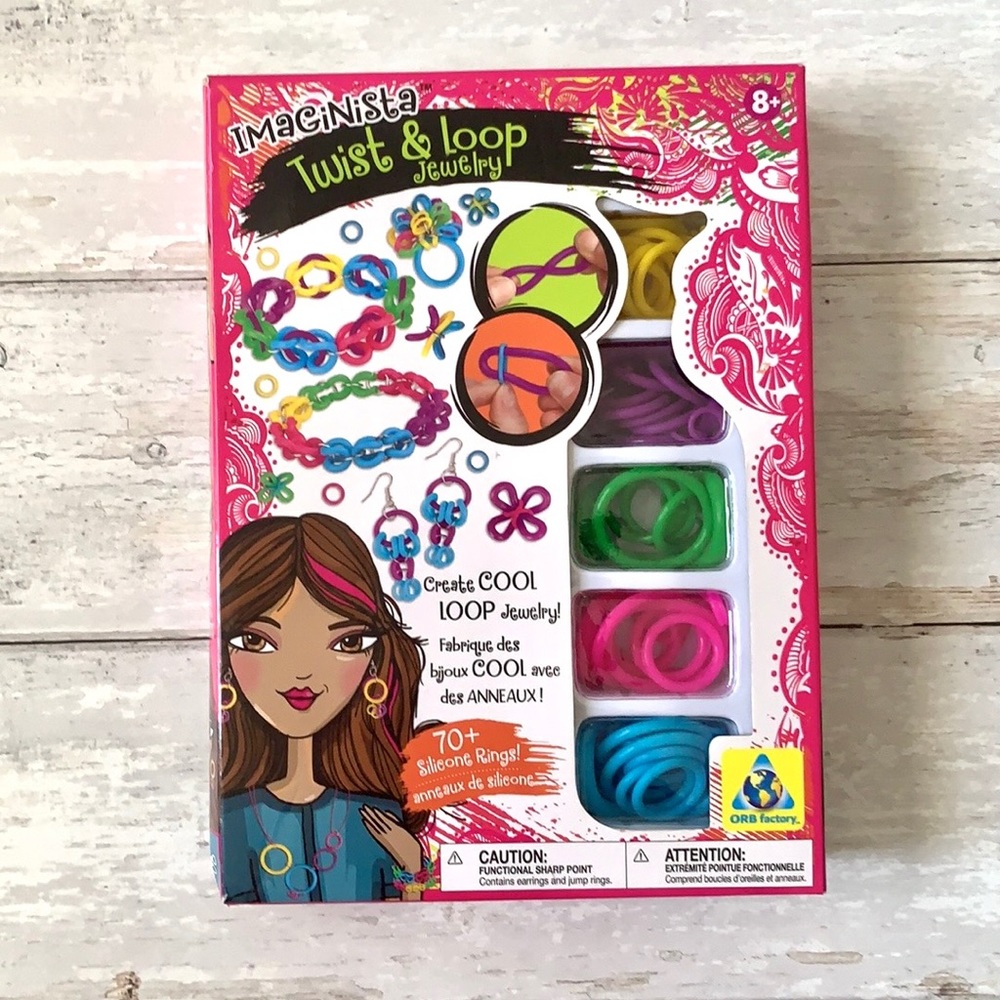 Girls Craft Jewelry Making Kit Twist & Loop Imaginista Beads Necklace Kids